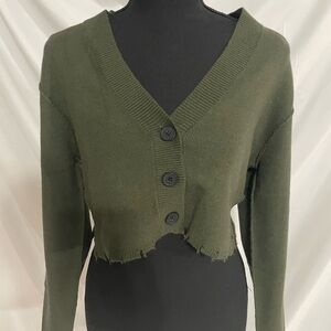 n Philanthropy. | Cropped Cardigan in Olive Green | Size Medium | NWT